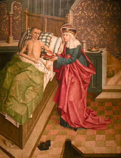 Saint Agnes of Bohemia Tending the Sick by Bohemian Master